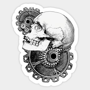 Steampunk skull art Sticker